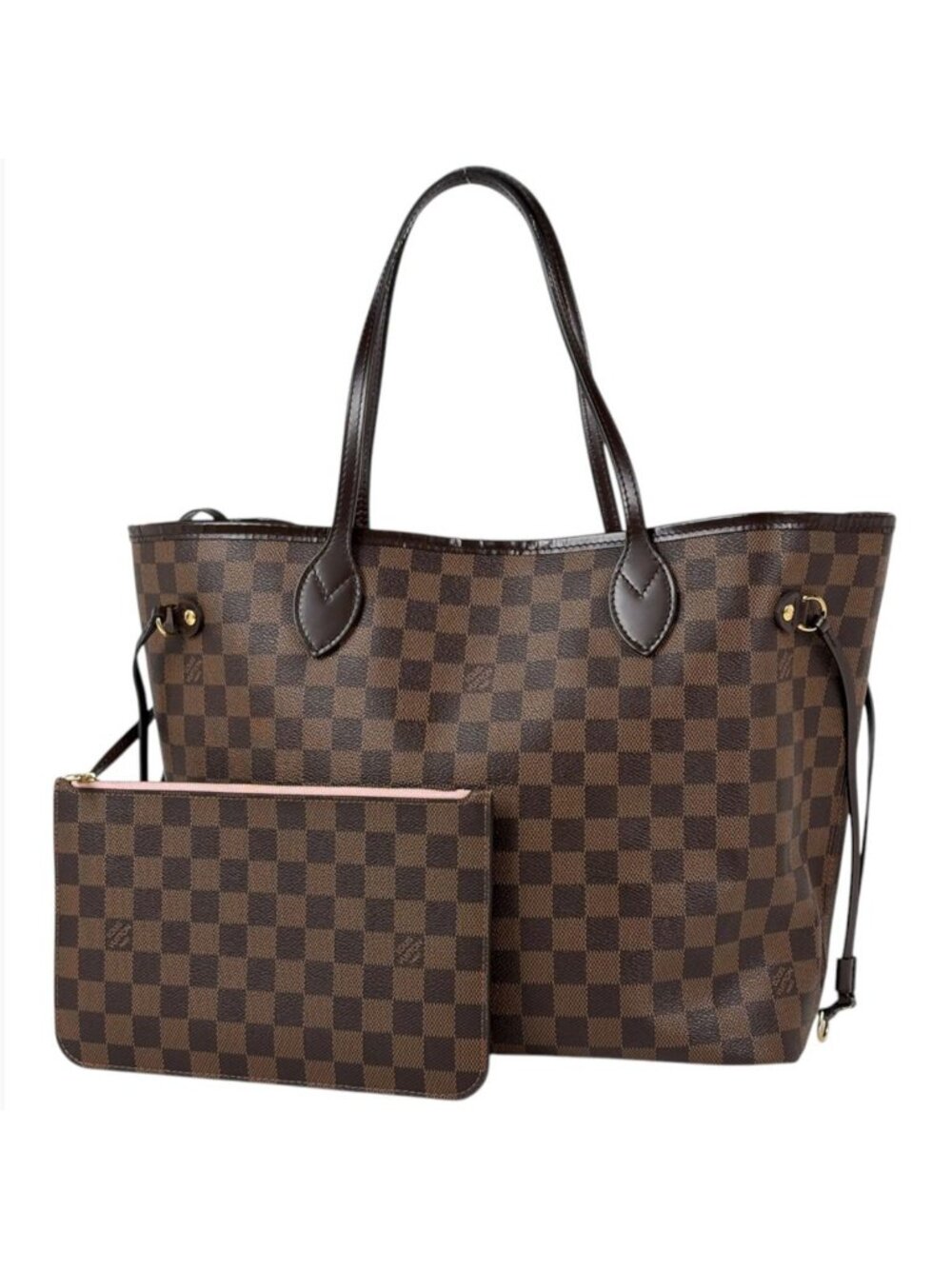 Louis Vuitton Neverfull MM Tote Bag Damier Brown Rose Ballerine